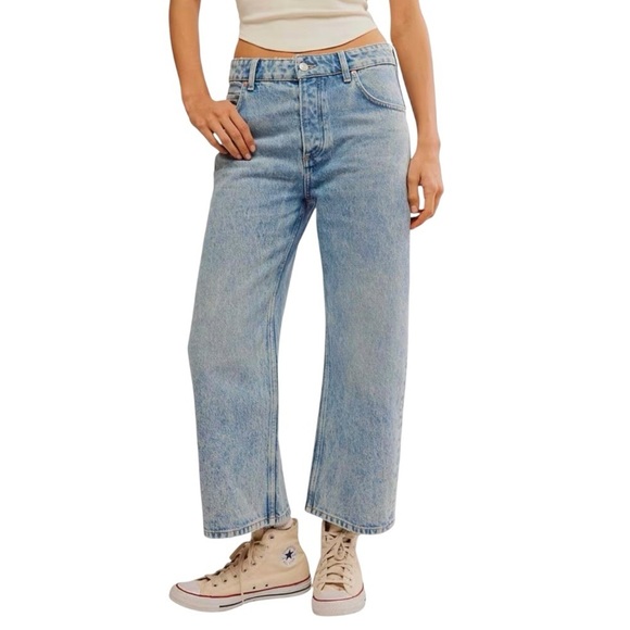 Free People Dropped Boyfriend Relaxed Fit Rigid Ankle Jeans Women’s 30 - Picture 9 of 9